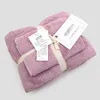 Handduks heminredning dagligen Enkel Coral Plush Set Anpassad logotyp förtjockad absorberande sammet cxy20