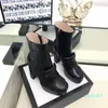 women's boots brand handbag British fashion luxury designer slide custom metal button series