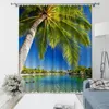 Rideau rideaux de luxe blackout 3D rideaux de fenêtre pour salon chambre bleue décoration de plage bleue