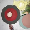 Silicone Table Mat for Dining Table Coasters Round Lace Shape Place Mat Insulation Pad Po Frame Decoration Wedding Coasters 210706