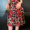 Kvinnor elegant blommig klänning vintage strapless sommar mini party klänningar kvinnlig vestidos 210608