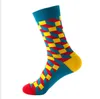 Heren sokken 5 paar / veel gevulde optische puzzel grappige gekamd katoen casual kleurrijke crew