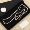 2022 Luxury quality long chain sweater pendant necklace with nature shell beads and genuine leather for women wedding jewelry gift have box stamp PS7183