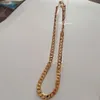 Länkkedja Kuba halsband 24k stämpel solid gul guld gf män tjock chunky 12 mm tung original bild