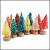 Natal festivo festivo suprimentos gardenchristmas decorações 22 pcs mini árvore sisal cedro decoração pequena - ouro sier azul verde whit