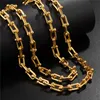 New Trendy Necklace Men Gold Stainless Steel Luxury Chain Hip Hop Rock High Quality Couple Fashion Simple Gift Jewelry Q0531