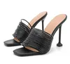 2023 neue Mode Dünnen Riemen Sandalen Frauen Schwarz Weiß Kleid Schuhe Elegante Slip Auf Hausschuhe Weiche Schuhe Getragen Klassiker Sexy Hot hohe