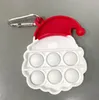 Jul Fidget Toy Mini Enkel Dimple Keychain Push Bubble Decompression Leksaker Party Favorit Pedagogisk Vuxen Interaktiv PartyGame Rolig Anti-Stress Relief Gift