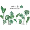 Green Plant Leaves Wall Stickers DIY Tropical Leaf Mural Decals for Living Room Bedroom Nursery Kitchen Home Decoration