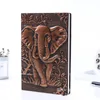 Elefantenjournal geprägter täglicher Notepad Lederschreiben Notebook Anaglyphen Retro Skizzenbuch A5 gesäumte Bronze 868 B3