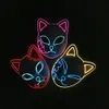 Demon Slayer Fox Cat Máscara Réplica LED Luminoso Kimetsu no Yaiba Anime Cosplay Adulto