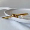 Ghidbk vintage minimaliste 3.0 / 3,5 mm épaisseur noué bracelets ouverts noués en acier inoxydable Steel Street style bracelets femmes bijoux q0719