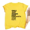 Le ragazze vogliono solo avere magliette fondamentali stampa sui diritti umani camicia femminista donna manica corta estate supera le magliette Camisetas Mujer