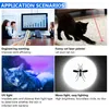 2022 new 1 Mini USB Rechargeable Red Laser Pointer White LED Torch Light UV Flashlight Cat Dog Pet Toy Money Detector Blacklight with Metal