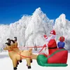 Adornos navideños Inflable Santa Muñeco de nieve Montar muñeco de reno Conjunto con LED incorporado Invierno Regalo divertido al aire libre