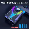 Cooler RGB-Licht-Gaming-Kühler, leiser Auspuff, Laptop-Kühlpad, 12–21 Zoll Notebooks, 3600 U/min, einstellbare Windgeschwindigkeit