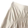 Kvinnors Eleganta Pläterad Midi Skirt Ladies Casual High Waist Solid Färg Asymmetrisk Svart A-Line Kjolar Vår Saias SK505 210621