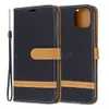 Brieftaschen-Handyhüllen für iPhone 14 13 12 11 Pro Max XR XS X 7 8 Plus – Jeansstoff-Körnung PU-Leder Flip Kickstand Cover Case mit Kartenfächern