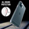 Premium Quality Clear Transparent Soft TPU ShockoProof Fodral för iPhone 12 11 Pro XS Max XR X 8 7 6 Plus 12Mini 12Pro Micro Cross Texture Armor Over