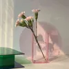 Nordic Minimalist Acrylic Shape Vase Living Room Ins Designer Colorful Decoration Dining Flower Arrangement 211215