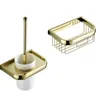 Toilet Brushes & Holders Towel Ring Wall Corner Shelf Luxury Gold Bathroom Accessories Brush Holder Set Solid Brass Roll Paper