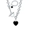 Luxe ketting Designer Sieraden armband merkvormige TFNY Emaille Roze Hart Ketting voor dames Modemerken kettingen Valentijnsdag verjaardagscadeau