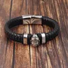 Pulsera de amuleto de cuero de alta calidad para hombre, estilo religioso clásico, a la moda