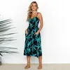 Sıradan Elbiseler Yaz 2022 Kadınlar Artı Beden Ayçiçeği Baskı Düğmesi Plaj Elbise Kadın S-3XL CEBI MIDI SEKSİ SLIP LADIES VESTIDOS