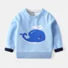 Mudkingdom Kids Boys Sweaters Warm Crewneck Coats Children Cartoon Animal Pattern Thicken Tops Pullovers Clothing 210615