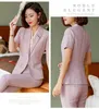 Women's Suits & Blazers Formal Ladies Pink Blazer Women Jackets Half Sleeve Work Wear Female Clothes Office Uniform Style