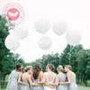 Big White Round Balloons 5/10 // 12/18 / 36inch Wedding Latex Hel Pastel Matowy Czyste Baloes Arch Garland Urodziny Dekoracja