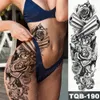 Grande manica del braccio tatuaggio leone corona re rosa adesivo tatuaggio temporaneo impermeabile lupo selvaggio tigre uomo cranio completo totem tatuaggio4918723