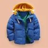 Chaqueta de plumón para niños Parkas de plumón para niños 4-10T prendas de vestir exteriores de invierno para niños abrigos cálidos informales chaquetas con capucha