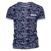 AIOPESON hoja impresa camiseta hombres bolsillo Casual alta calidad 100% algodón ropa verano Hawaii estilo s 210707