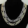fashion cz paved cuban chian Tennis Chain Necklace for women Hip Hop Jewelry Gold Color Men Women Necklace Link adjustable X0509