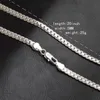 Yanhui 925 Sterling Silver 5mm Full Sideways Necklace 18/20/22/24 Inch Chain For Woman Men Fashion Wedding Engagement Smycken Q0531