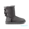 Mode- Top Qualität Designer Schuhe Frauen Australien Womens Classic Snow Boots Knöchel Kurzer Bogenfellstiefel Für Winter Schwarz Kastanienmode