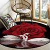 Tapijten Rose Flower Swan Lake Reflection Round Rug voor Woonkamer Woondecoratie Kinderen Kinder slaapkamer Rugs Mats