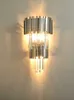 Art Deco LED Postmodern Edelstahl Kristall Golden Clear LED Lampe LED Licht Wandleuchte Wandleuchte Wandleuchte für Schlafzimmer 210724