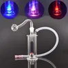 Partihandel Protabel 10mm Kvinna Mini Tjock Heady LED Glasolja Rigar Bong med 10 mm glasolje Rigskål och silikonslang för rökning