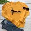 Strong Joshua One Nine Sweatshirt Frauen Religiöse christliche inspirierende Sweatshirts Casual Langarm Jesus Bibel Pullover T200525