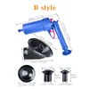 Air Power Drain Blaster Gun Lavello manuale ad alta pressione Apri stantuffo Bagno Toilette Closestool Tubo Dragaggio Strumenti puliti