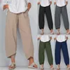 2021 Kadın Casual Harem Pantolon Yaz Elastik Bel Geniş Bacak Pantolon Vintage Çiçek Baskılı Pantolon Kadın Gevşek Pantolon Artı Boyutu Q0801