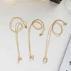 Wild&Free Small Gold Metal Bamboo 26 Letter Alphabet A-Z Minimalist Initial Pendant Necklace Fashion Link Chain Neck Jewelry G1206