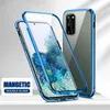 Fashion Slim Metal Magnetic Adsorption Fundas para teléfonos móviles para Samsung Galaxy S21 Ultra Plus HD Clear Clear de doble cara SHUPTH ERMPARTH SHELL 360 CUBIERTÓN CUERPA CUERPA