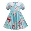 2021 Newest Summer Short Sleeve Dresses for Girls Floral Pattern Girls' Dresses Kids Dress Teenage Costumes for Girls Q0716