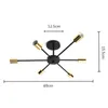 6/8/10 Heads Multiple Rod Wrought Iron Ceiling Light Vintage Loft Lamp Nordic Modern Ceilings Lighting Home Decor Living Room Bar 3.0