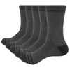 Men's Socks YUEDGE Brand 5 Pairs Men Cotton Breathable Comfortable Cushion Business Casual Crew Work Warm Winter Grey