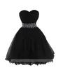 2022 Sexy Princess Sweetheart Crystal Ball Gown Mini Prom Dresses With Tulle Lace-Up Plus Size Homecoming Cocktail Party Special O207G