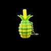 Pineapple Silicone smoking pipe 2.8 inch mini tobbaco hand pipes oil bubbler with glass bowl manufacturer wholesale 6 colors